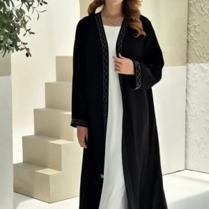 Luxury Black Koti Velvet Abaya